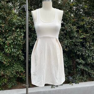 Vintage Y2K Event Cream Mini Flare Tank Dress Women’s Small USA Made
